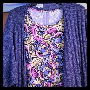 Lularoe Shirley sz large  18-22  Navy Blue